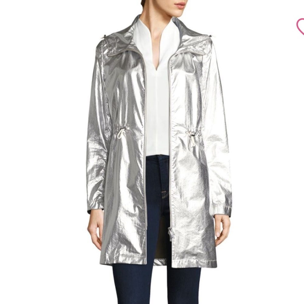 Jane Post Metallic Lightweight Raincoat